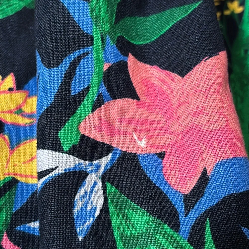 J. Crew Factory Linen Blend Floral Skirt Size 18 Pull-On Tropical Resort